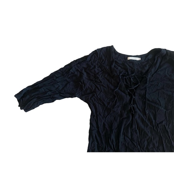 Women M Flynn Skye Delilah Black Rayon Lace-Up Tunic Mini Dress Festival Boho - Picture 2 of 4